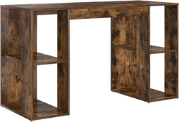 vidaXL - Bureau - met - Opbergmogelijkheden - Rook - Eiken - 130x50,5x75 - cm - Gelaagd - Hout