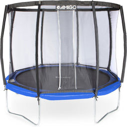 AMIGO Trampoline Deluxe - Met Veiligheidsnet en Veilige Rand - Rond 305 cm - Blauw