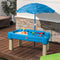 Step2 Cascading Cove Zand & Watertafel - Met Deksel, Parasol & 6 Accessoires - Activiteitentafel / Zandtafel met deksel voor de tuin / buiten - Waterspeelgoed voor kinderen
