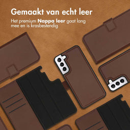 Accezz Samsung Galaxy S21 - 2 in 1 Wallet Bookcase - Uitneembare backcover - Bruin
