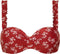 Beachlife Little Leaves - Bikinitop met beugel - Multiway met ruffle en basic bandjes - Roest/Bruin/Rood/Bloemenprint