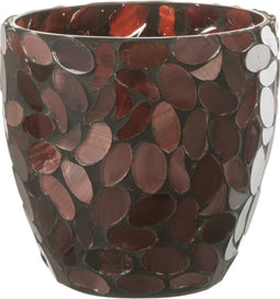 J-Line windlicht Mozaiek - glas - bordeaux - small