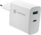 Natec Ribera GaN - Oplader 65W - 2x USB (Type A en C) - Wit