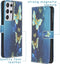 iMoshion Hoesje Geschikt voor Samsung Galaxy S21 Ultra Hoesje Met Pasjeshouder - iMoshion Design Softcase Bookcase - Meerkleurig / Blue Butterfly
