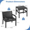 Coast Balkonset Zwart – 3-Delige Rattan Look Tuinmeubelset met 2 Stoelen en Tafel – Tafel 50 x 50 x