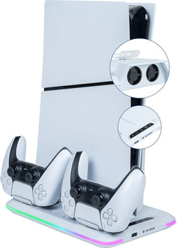 Nacon PS5 Slim - Console Standaard met Ventilator & Oplaadstation - Wit