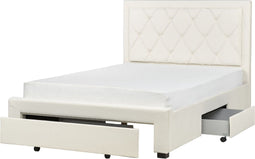 LIEVIN - Bed met opbergruimte - Crème - 140 x 200 cm - Fluweel