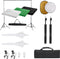 vidaXL - Fotostudioset - met - verlichtingsset, - achtergrond - en - reflector