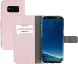 Mobiparts Galaxy S8 - Wallet Case - Saffiano motief - Roze