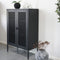 House-Nordic-Vitrinekast-Anna-met-gaasdeur-zwart