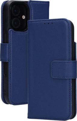 Mobiparts iPhone 16 - Wallet 2-in-1 Boekhoesje - MagSafe - Echt Leder - Blauw