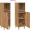 vidaXL - Badkamerkast - 30x30x100 - cm - bewerkt - hout - artisanaal - eikenkleurig