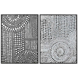Schilderij Home ESPRIT Wit Zwart Abstract Modern Coating 60 x 3,5 x 80 cm (2 Stuks)
