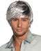 Boland Pruik Tyler zwart/wit Grijs - Steil - Kort - Mannen - - 60's & 70's - Hippie & Flower Power
