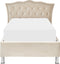 Beliani METZ - Bed met opbergruimte - Beige - Fluweel