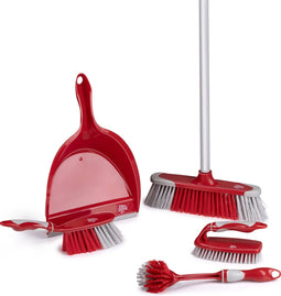 Dirt Devil Reinig & Opberg Kit - 6 Stuks Schoonmaakset - Handvat met zachte grip - Rood met grijs