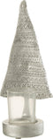 J-Line kaarshouder Kerstboom - kunststof - zilver - large