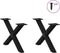 vidaXL - Salontafelpoten - 2 - st - X-vormig - 50x(30-31) - cm - staal - zwart