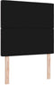 vidaXL - Hoofdbord - met - Kristalknoppen - Geplooid - Zwart - 90 - cm - Fluweel