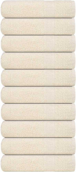 vidaXL - Badhanddoeken - 10 - st - 100x150cm - 360 - g/m² - 100% - katoen - crèmekleurig