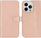 Selencia iPhone 14 Pro - Echt Lederen Bookcase - 3 Pashouders - Dusty Pink
