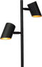 Atmooz - Vloerlamp Kisoro - Staande Lamp - Stalamp - Woonkamer - Zwarte Buitenkant - Gouden Binnenkant - Hoogte 144cm - Metaal
