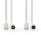 Nedis CSGP4500WT15 - Coax/CAT6-combinatiekabel - 150cm - Wit