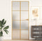 vidaXL - Binnendeur - smal - 93x201,5 - cm - gehard - glas - en - aluminium - goudkleur