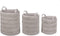 Heckettlane Light-Grey Wasmand Roberto 40x40 cm, gemaakt van 60% Katoen 40% Polyester