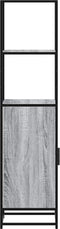 vidaXL - Hoge - kast - 35,5x35x139 - cm - bewerkt - hout - en - metaal - grijs - sonoma