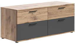 Furnilux Mason - TV-meubel - 2 deuren 2 lades - Eiken decor/Basalt grijs 130 x 53 x 47 cm