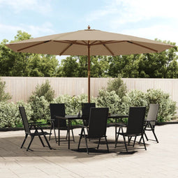 vidaXL - Parasol - met - houten - paal - 400x273 - cm - taupe