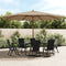 vidaXL - Parasol - met - houten - paal - 400x273 - cm - taupe