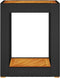 vidaXL Tuinbijzettafel met houten blad 60x40x75 cm poly rattan zwart