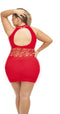Jurk Pink Lipstick Rood (Queen size)