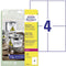 Avery Zweckform L4719-20 - Folie-etiketten 105 x 148 mm - Weerbestendig en scheurbestendig - Wit (80 stuks)