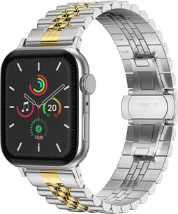 Selencia Jubilee stalen bandje - Geschikt voor Apple Watch 1, 2, 3, 4, 5, 6, 7, 8, 9, 10 (42 mm), SE - 38/40/41 mm - Zilver - One Size