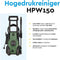 BRASQ HPW 150 - Hogedrukreiniger - 2000W - 150 bar - 468 L/H - Complete set