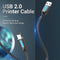 VENTION USB 2.0 A Male naar B Male printer kabel - 3 Meter - 480 Mbps - Zwart