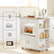 SoBuy FKW113-WN - Keukenwagen - Witte Multifunctionele Kast met Wielen en Laden