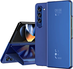 Lunso - Geschikt voor Samsung Galaxy Z Fold6 - Window view cover hoes - Blauw