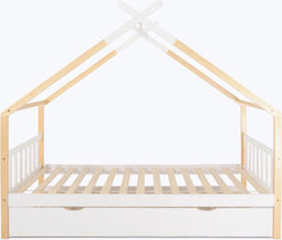 Hypnia - Peuterbed - Kinderbed - Huisbed Odyssee - Kinderbedden 90 x 190 - Lattenbodem - Bedbodem Met Bodemlade - Zonder Bedhek - Eenvoudige Montage - Goed Verstevigd - Tijdloze Bedbodem - Geschikt Voor Ieder Matras