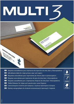 Adhesive labels MULTI 3 70 x 25,4 mm 500 Sheets White
