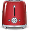 Smeg TSF02RDEU - Broodrooster - 1500W 2 sleuven 6 bruining-niveaus - Rood