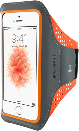 Mobiparts Comfort Fit - Sport Armband - Ademend materiaal en sleutelvak - Neon Oranje