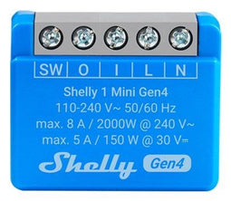 SHELLY 1 Mini Gen4 - Slimme schakelaar - Blauw (2 stuks)