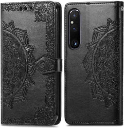iMoshion Hoesje Geschikt voor Sony Xperia 1 V Hoesje Met Pasjeshouder - iMoshion Mandala Bookcase - Zwart
