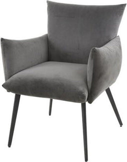 Eetkamerfauteuil lobby Velvet - Antraciet | Meubelplaats