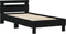 vidaXL - Bedframe - met - hoofdbord - en - LED-verlichting - zwart - 75x190 - cm