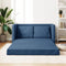 vidaXL - Slaapbank - vloermodel - 2-in-1 - 112x174x55 - cm - stof - blauw